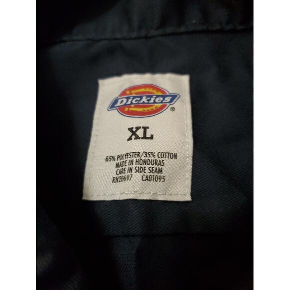 Dickies Mens Button Up Shirt Black Size XL Polyester Blend Short Sleeve Pockets - Picture 5 of 12